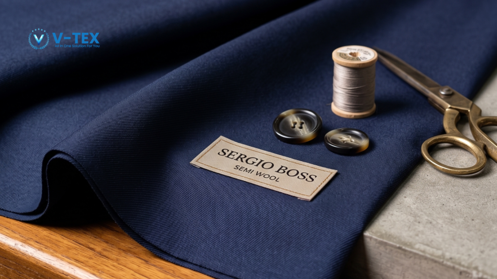 Gambar Bahan Semi Wool Sergio Boss 