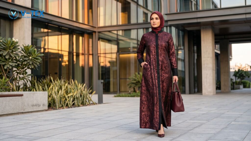 Gamis Bahan Jacquard
