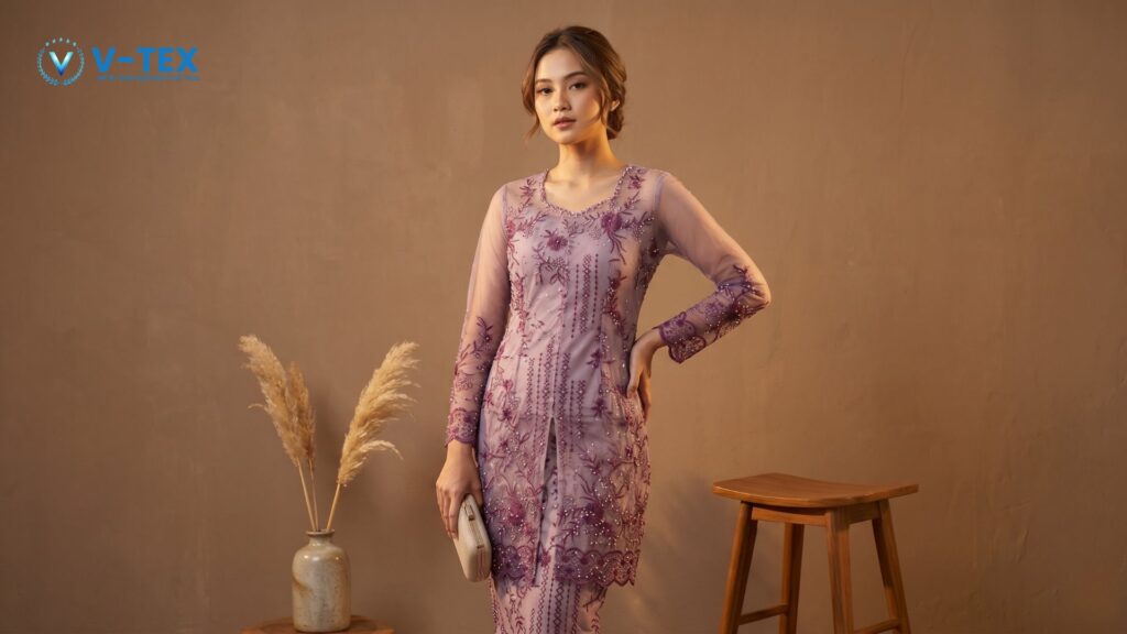 kain tile motif kebaya modern