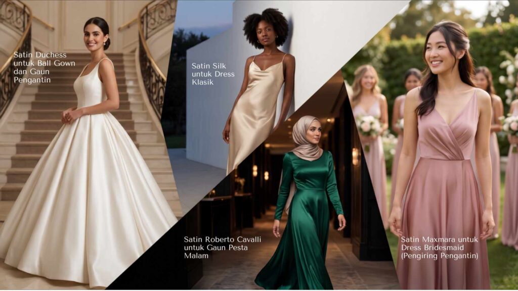Pemakaian jenis kain satin dalam pembuatan dress
