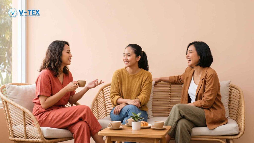 Warna baju warm earth tone untuk kulit kuning langsat (Terracotta, Mustard, & Cokelat Karamel)